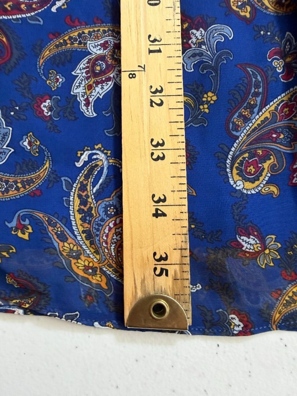 NWT Sam Edelman Blue Paisley Fit & Flare Mini Dress Size 6 Sheer Sleeve - Picture 10 of 11